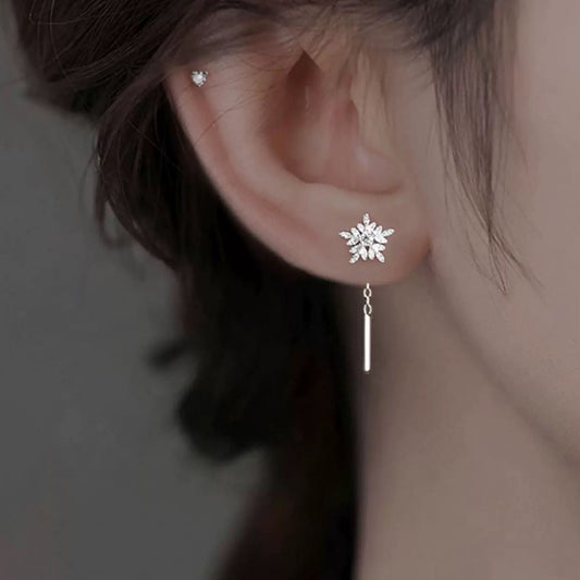999 Pure Silver Snowflake Earrings – Hypoallergenic & Delicate