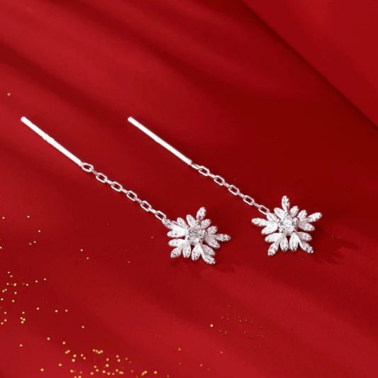 999 Pure Silver Snowflake Earrings – Hypoallergenic & Delicate