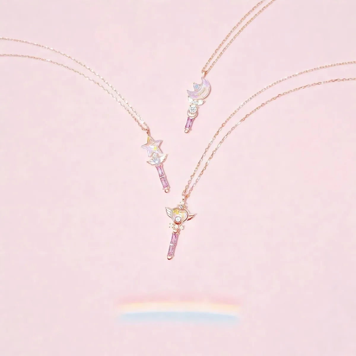 925 Silver Fairy Wand Necklace – Anime-Inspired Magical Pendant