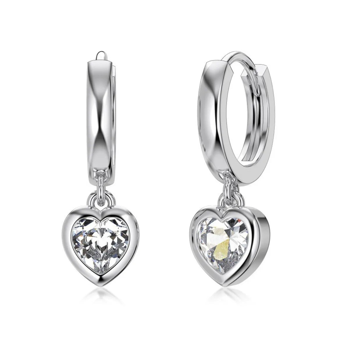 S925 Silver Radiant Love Heart Zircon Earrings – Elegant & Sparkling