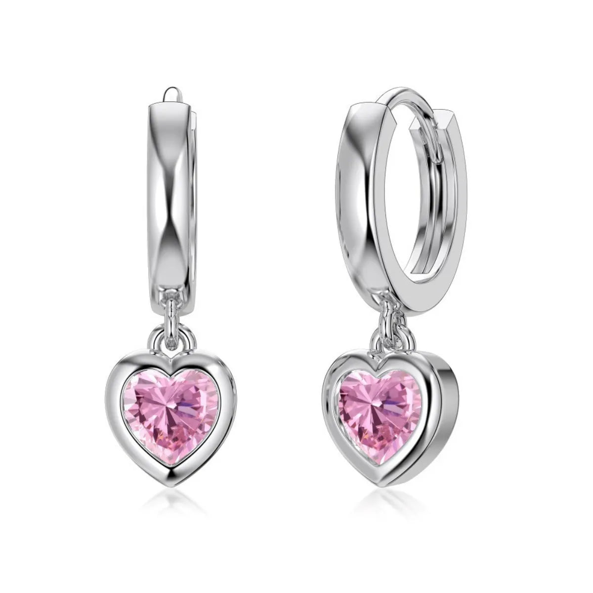 S925 Silver Radiant Love Heart Zircon Earrings – Elegant & Sparkling