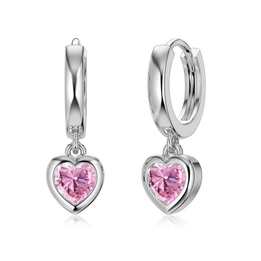 S925 Silver Radiant Love Heart Zircon Earrings – Elegant & Sparkling