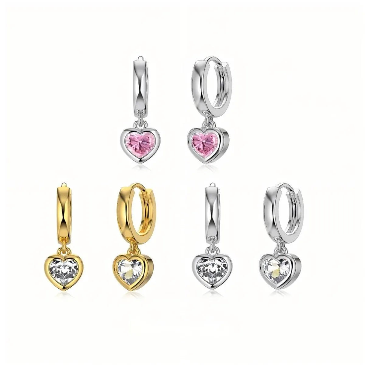 S925 Silver Radiant Love Heart Zircon Earrings – Elegant & Sparkling