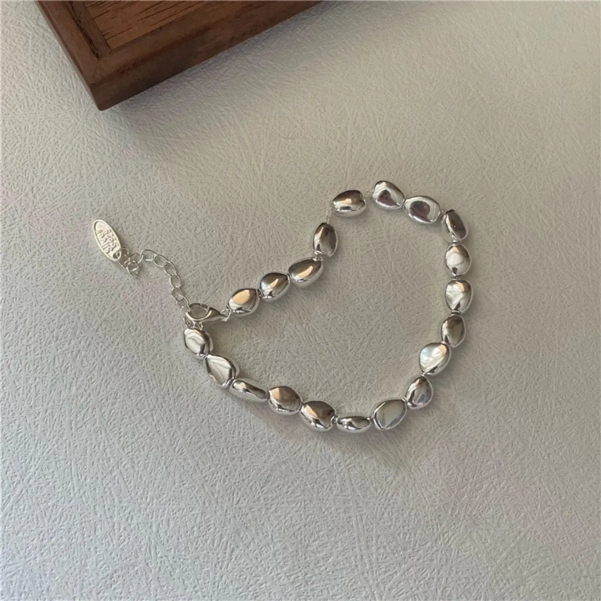 S925 Silver Beans Necklace & Bracelet Set – Chic Minimalist Jewelry