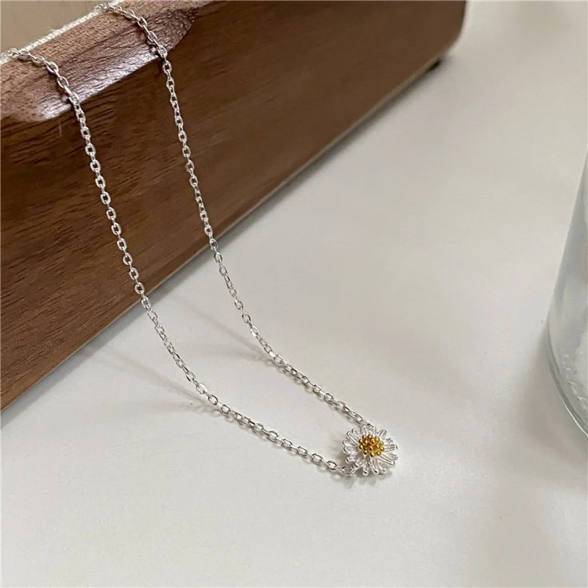 S925 Daisy Delight Jewelry Set – Necklace, Bracelet & Adjustable Ring