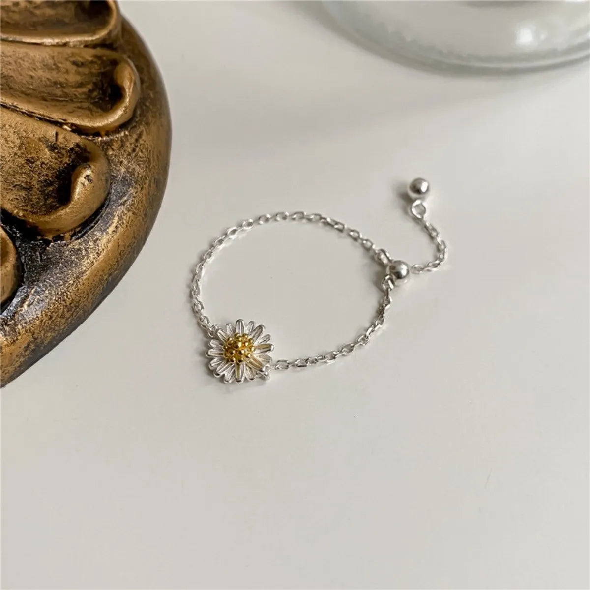 S925 Daisy Delight Jewelry Set – Necklace, Bracelet & Adjustable Ring