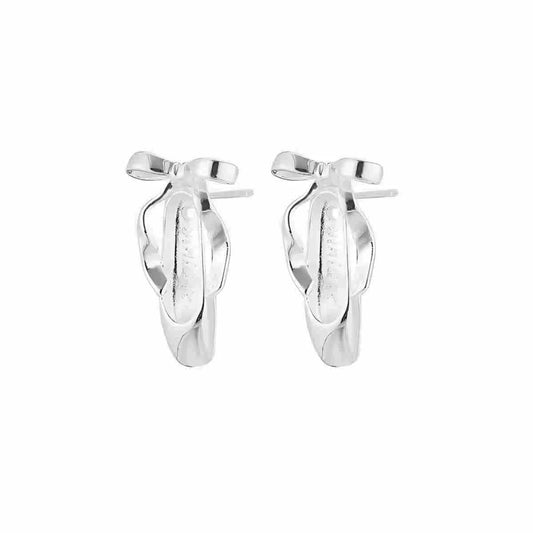 925 Silver Ballet Shoes Jewelry Set Necklace Earrings Ring Elegant