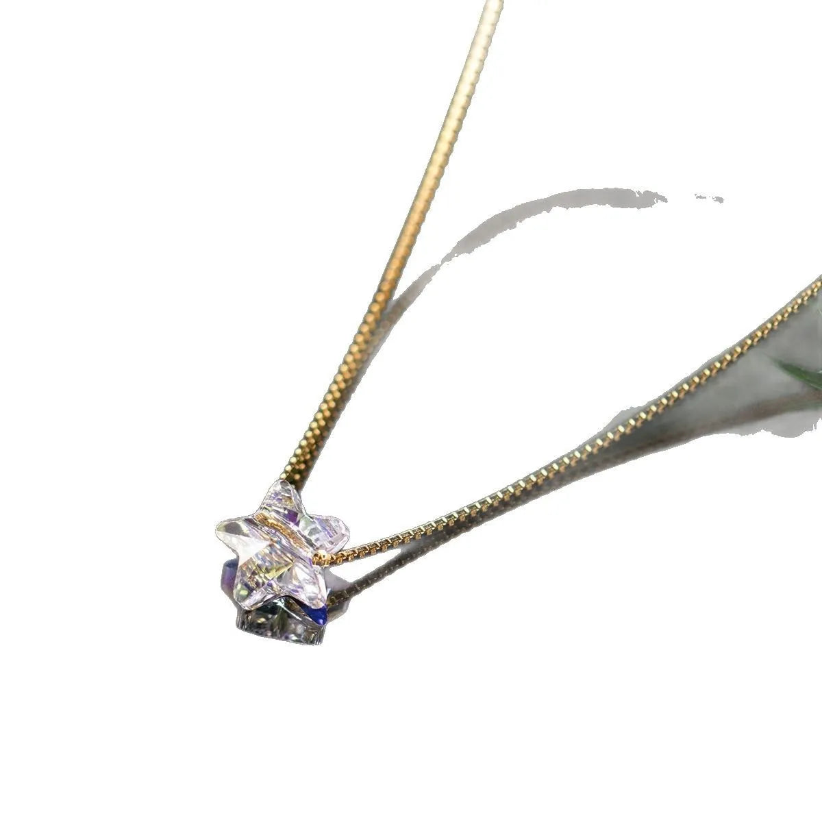 925 Silver Aurora Necklace Star Zircon Pendant Elegant