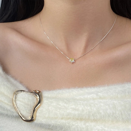 925 Silver Aurora Necklace Star Zircon Pendant Elegant