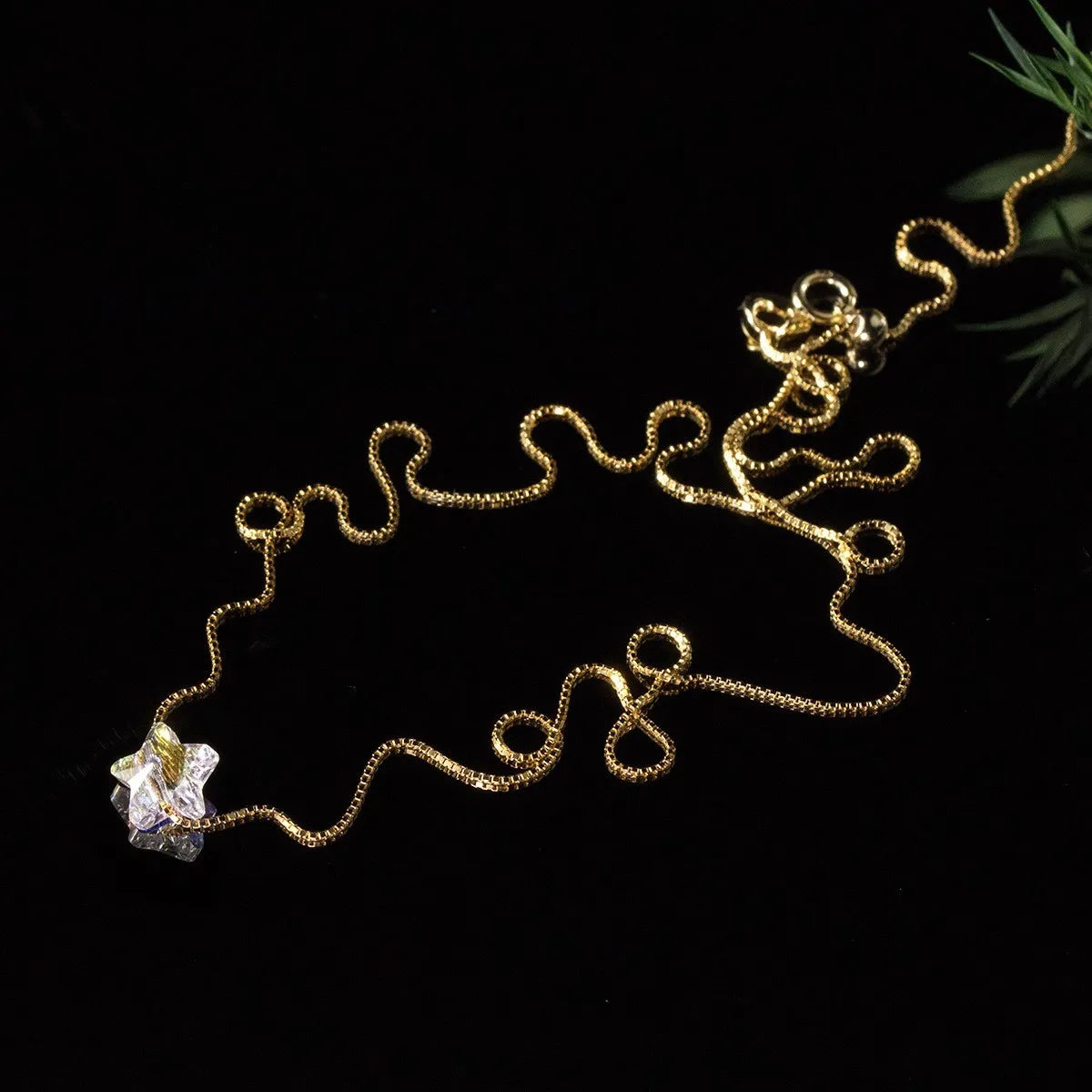 925 Silver Aurora Necklace Star Zircon Pendant Elegant
