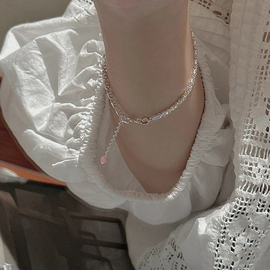 999 Silver Bracelet Textured Minimalist Adjustable Chain