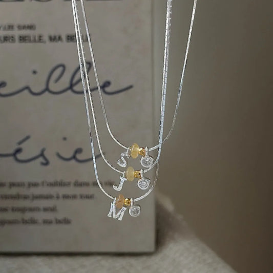 925 Silver Initial Necklace A–Z Letter Pendant Adjustable