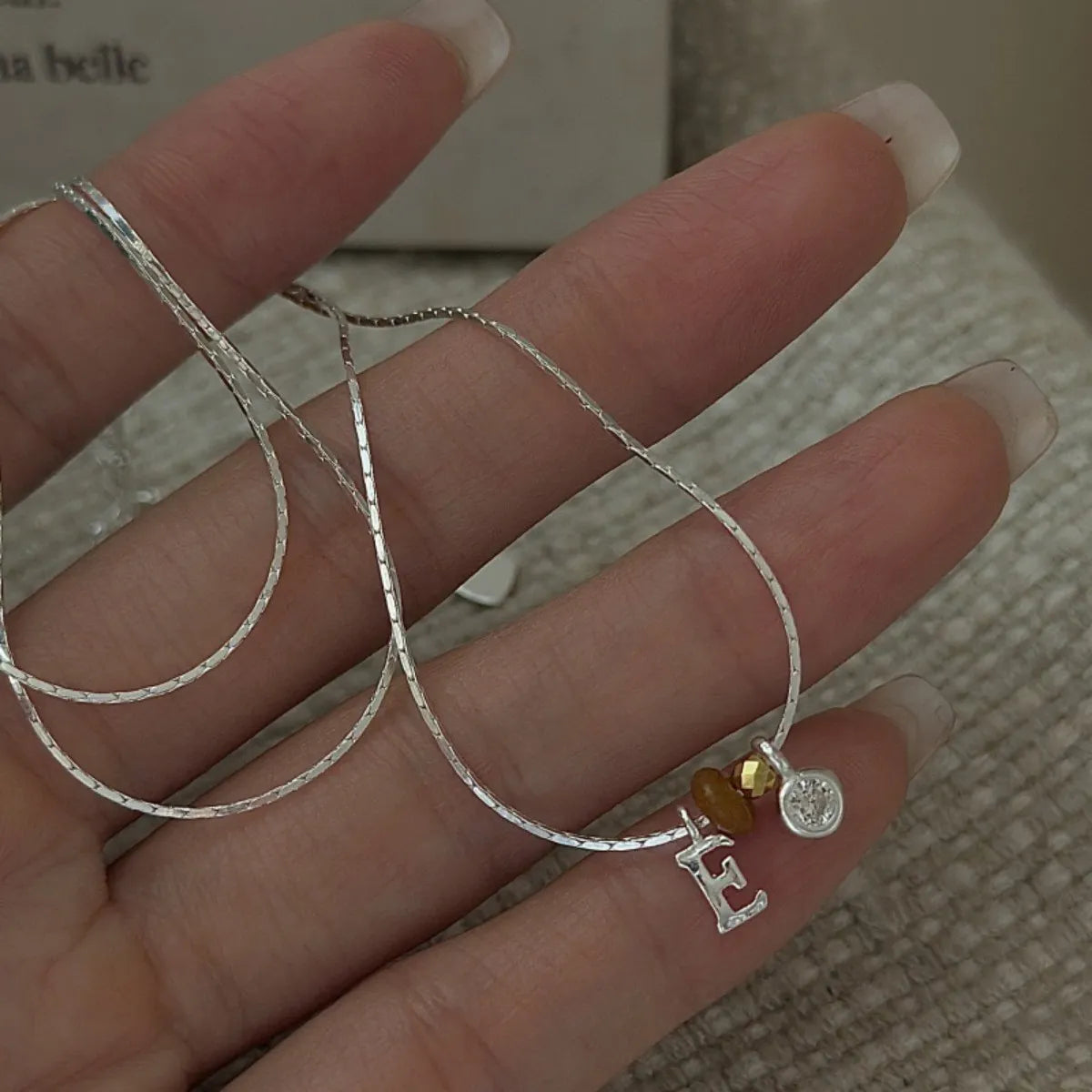 925 Silver Initial Necklace A–Z Letter Pendant Adjustable