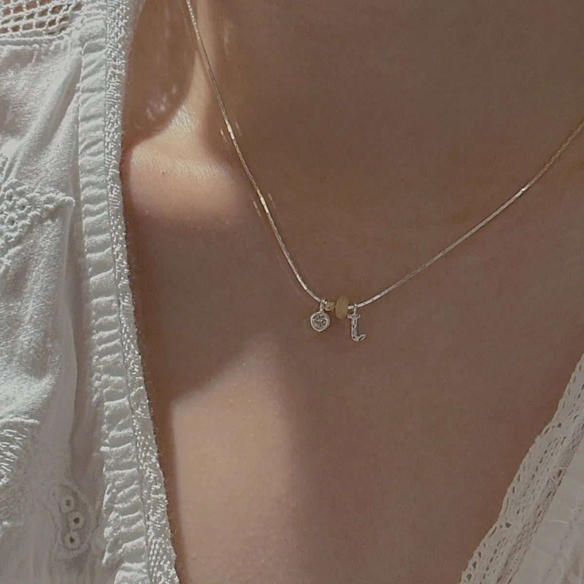 925 Silver Initial Necklace A–Z Letter Pendant Adjustable