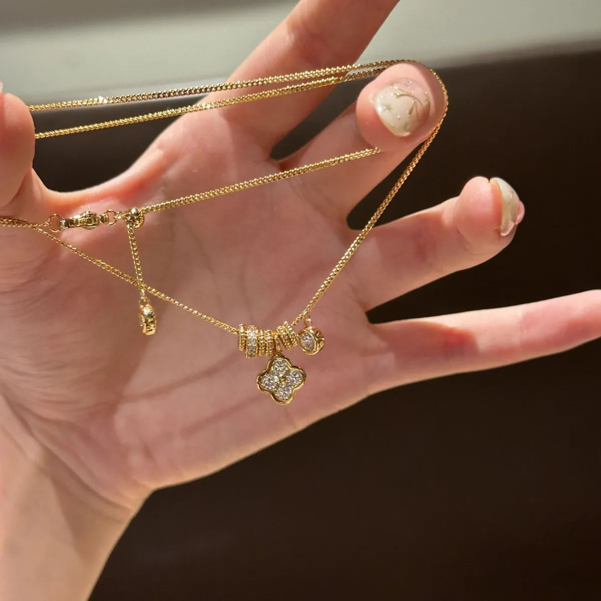925 Silver Clover Necklace Four Leaf Pendant Gold or Silver