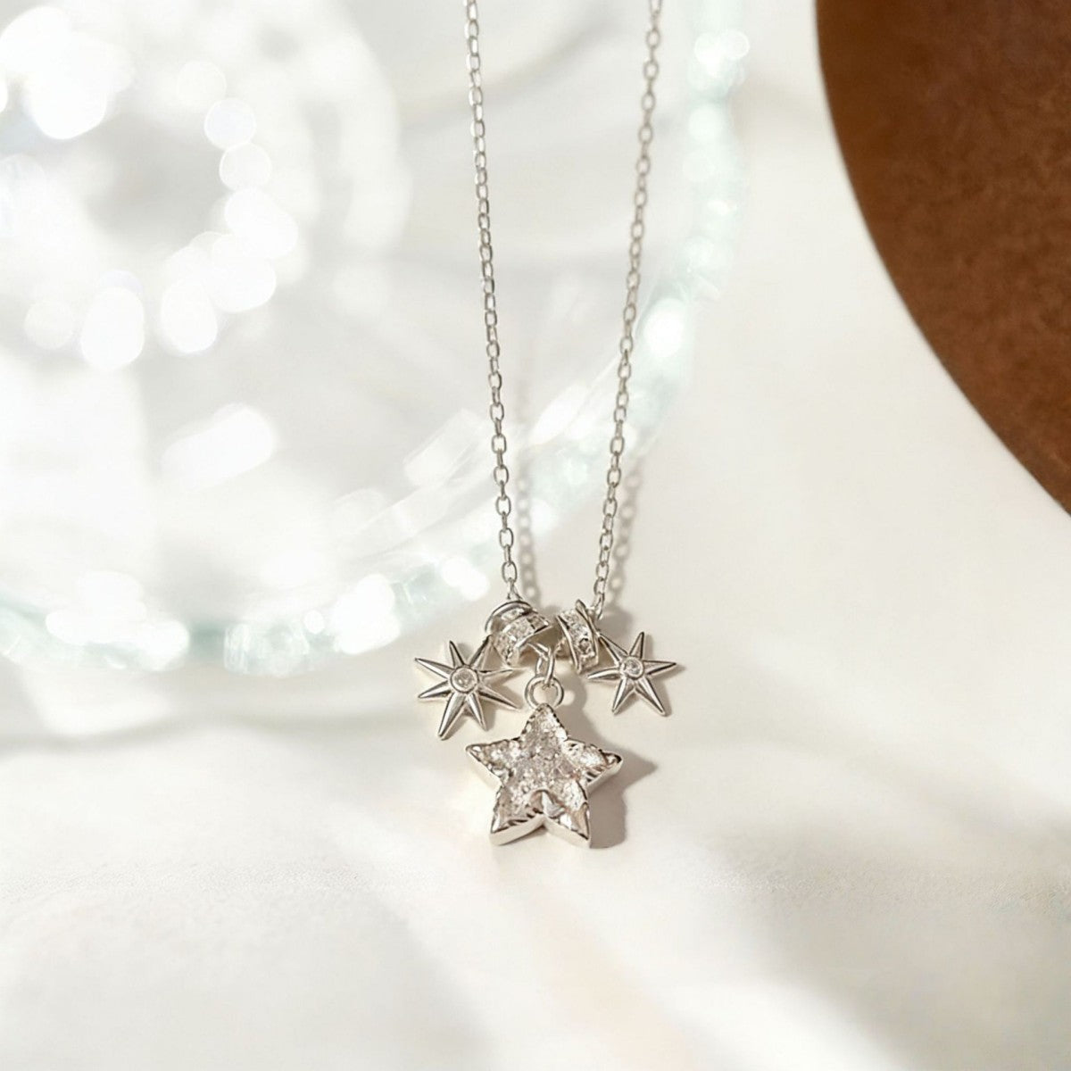 925 Silver Star Necklace Charm Pendant Adjustable