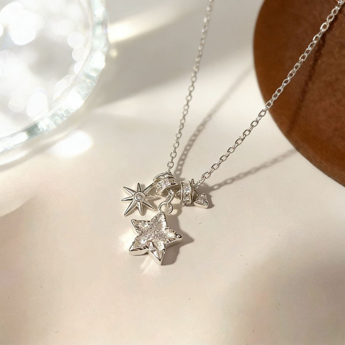 925 Silver Star Necklace Charm Pendant Adjustable