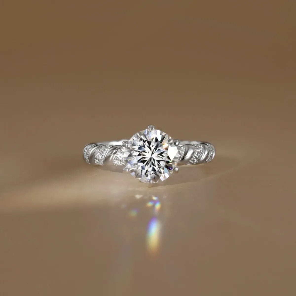 2CT Moissanite Braided Ring 925 Sterling Silver Six Prong Engagement Style Ring Gift Ready