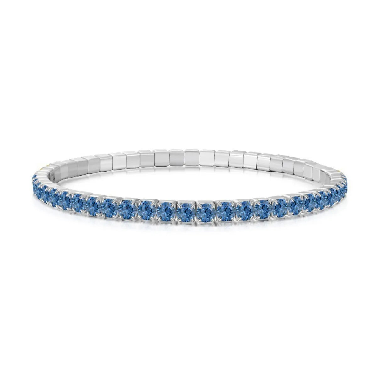 S925 Sterling Silver Elastic Tennis Bracelet CZ Adjustable Fit