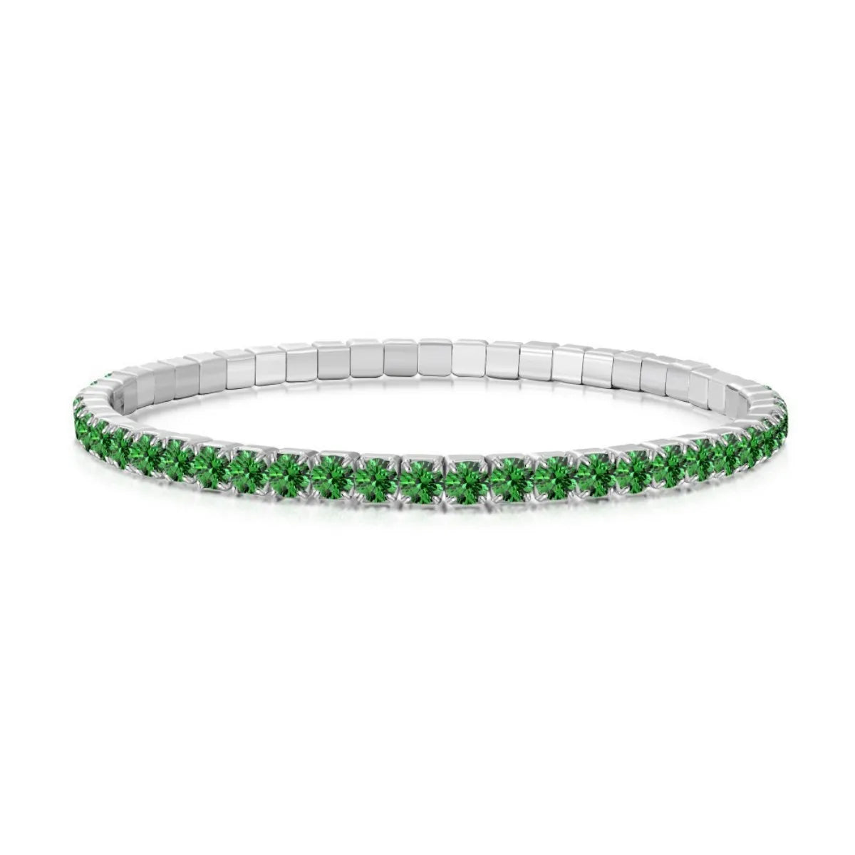S925 Sterling Silver Elastic Tennis Bracelet CZ Adjustable Fit