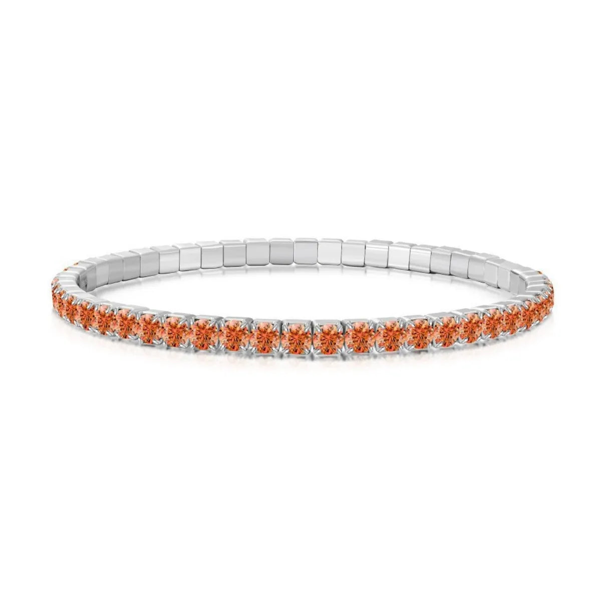 S925 Sterling Silver Elastic Tennis Bracelet CZ Adjustable Fit