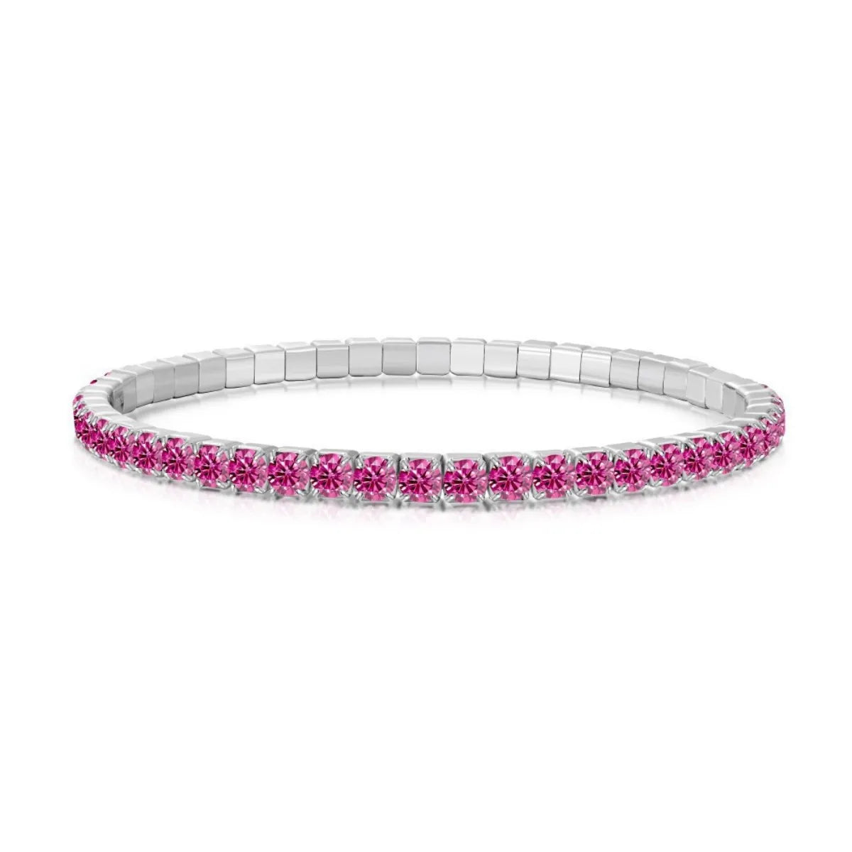 S925 Sterling Silver Elastic Tennis Bracelet CZ Adjustable Fit
