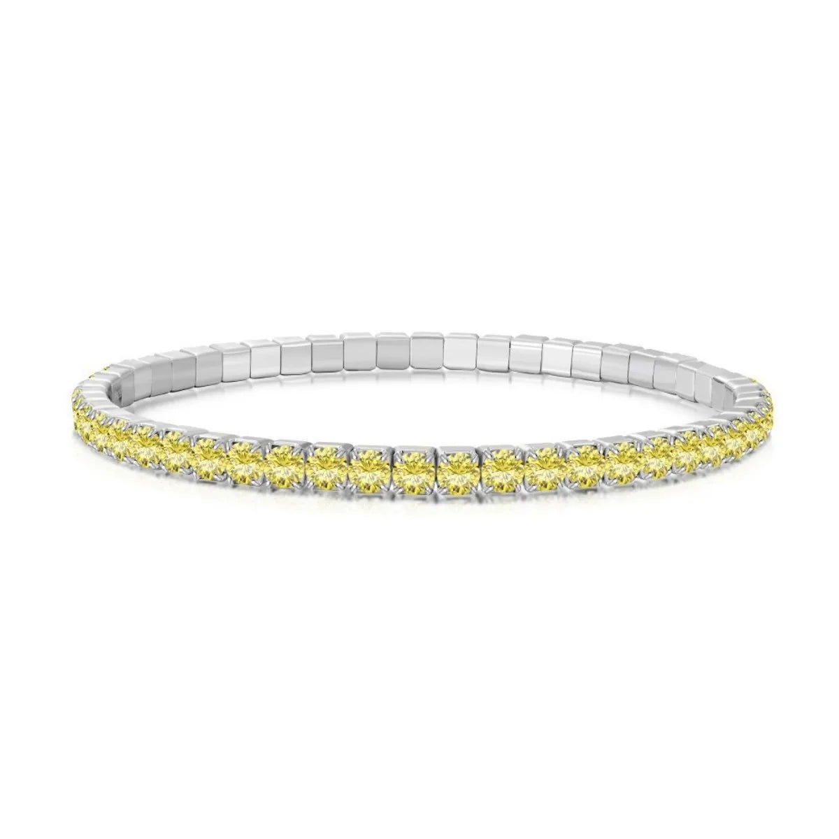 S925 Sterling Silver Elastic Tennis Bracelet CZ Adjustable Fit