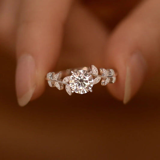 S925 Sterling Silver Moissanite RingAdjustable 1 Carat