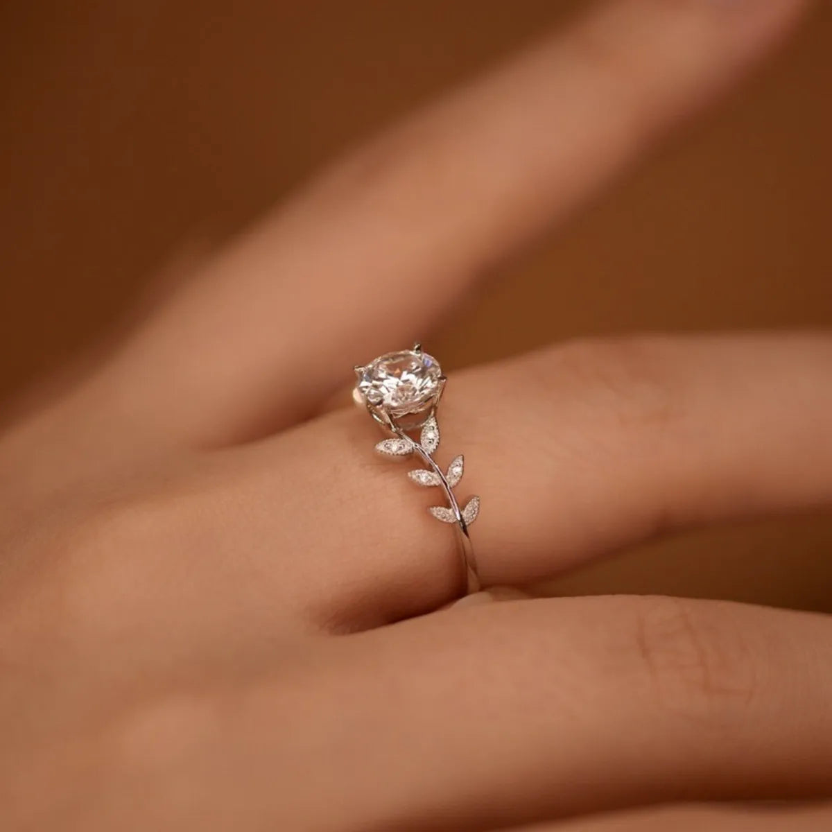 S925 Sterling Silver Moissanite RingAdjustable 1 Carat