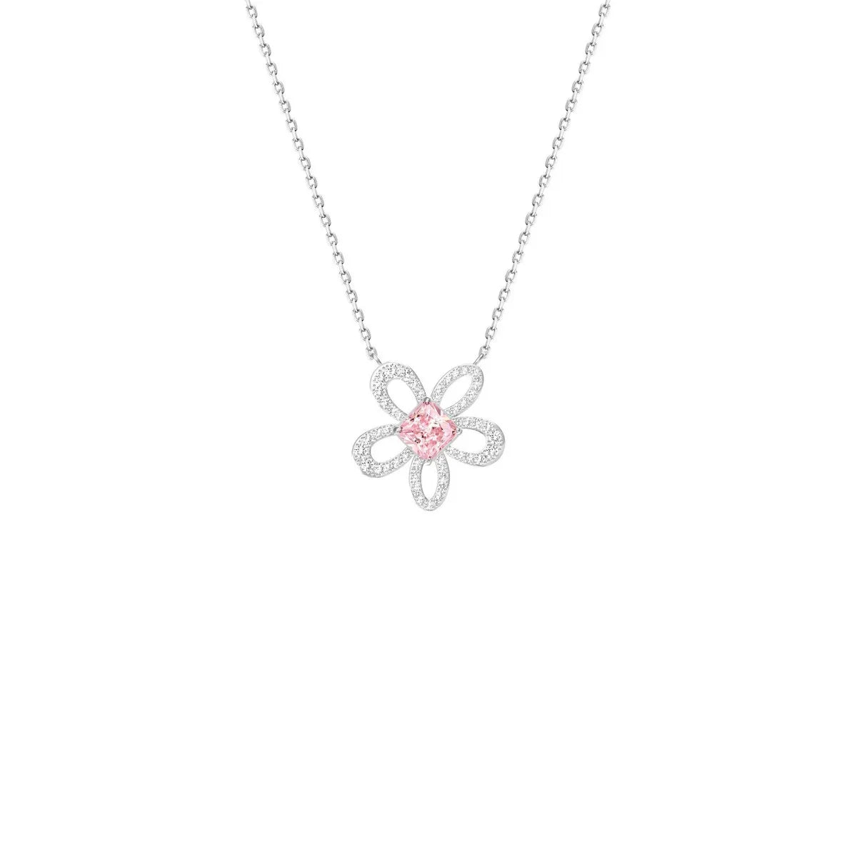 S925 Sterling Silver Heart Moissanite Necklace Orbit Design Adjustable