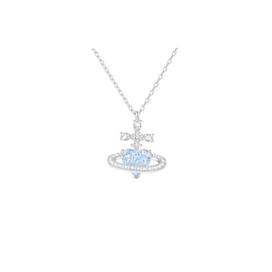 S925 Sterling Silver Heart Moissanite Necklace Orbit Design Adjustable