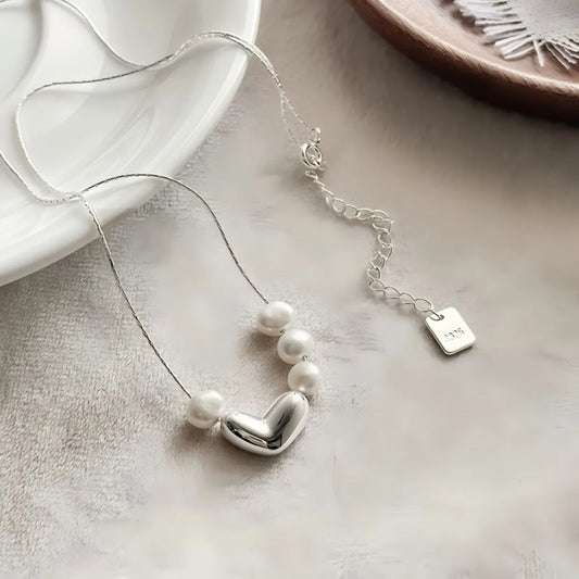 S925 Sterling Silver Natural Pearl Necklace Irregular Pearl Chain Adjustable