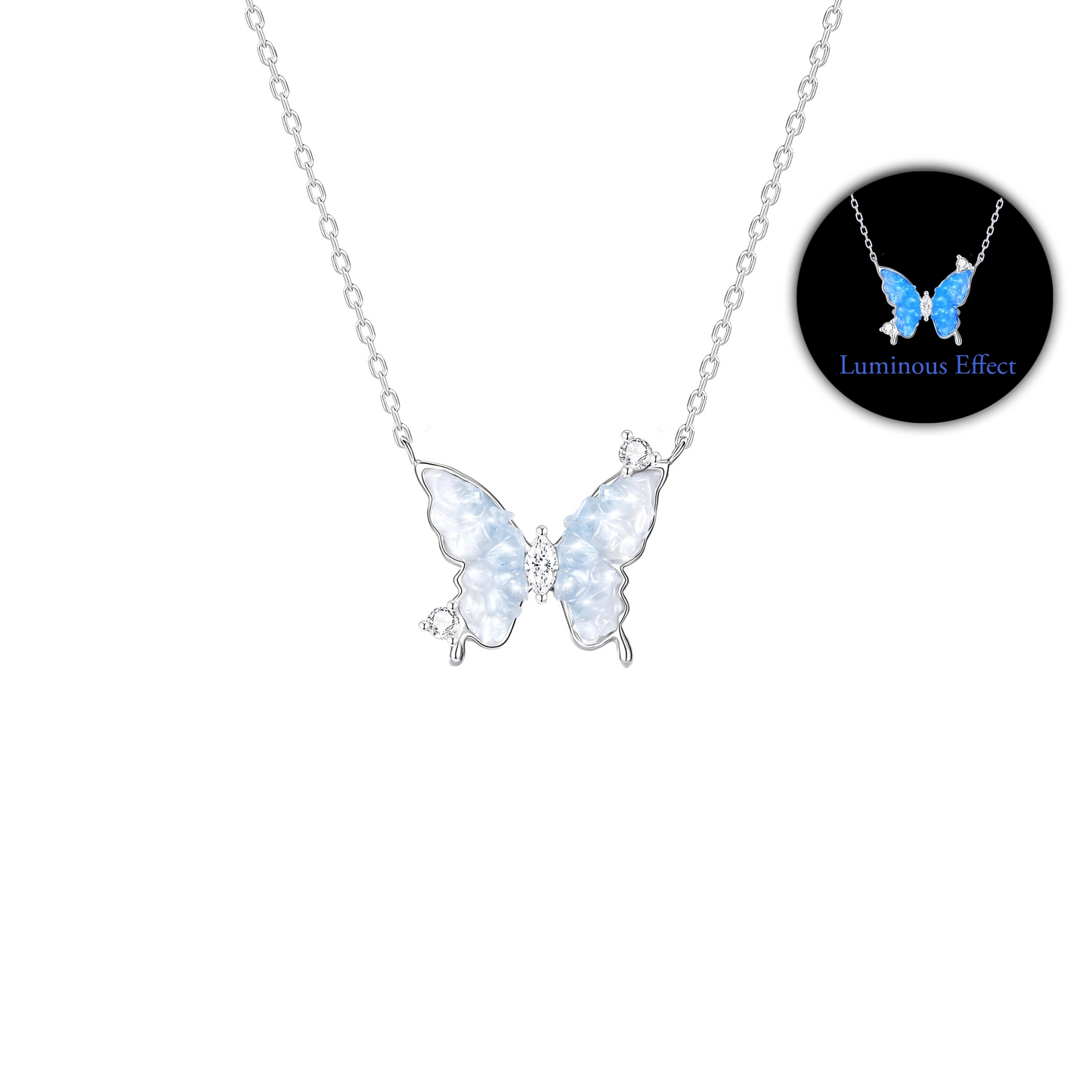 S925 Sterling Silver Shell Necklace Crystal Pendant Adjustable