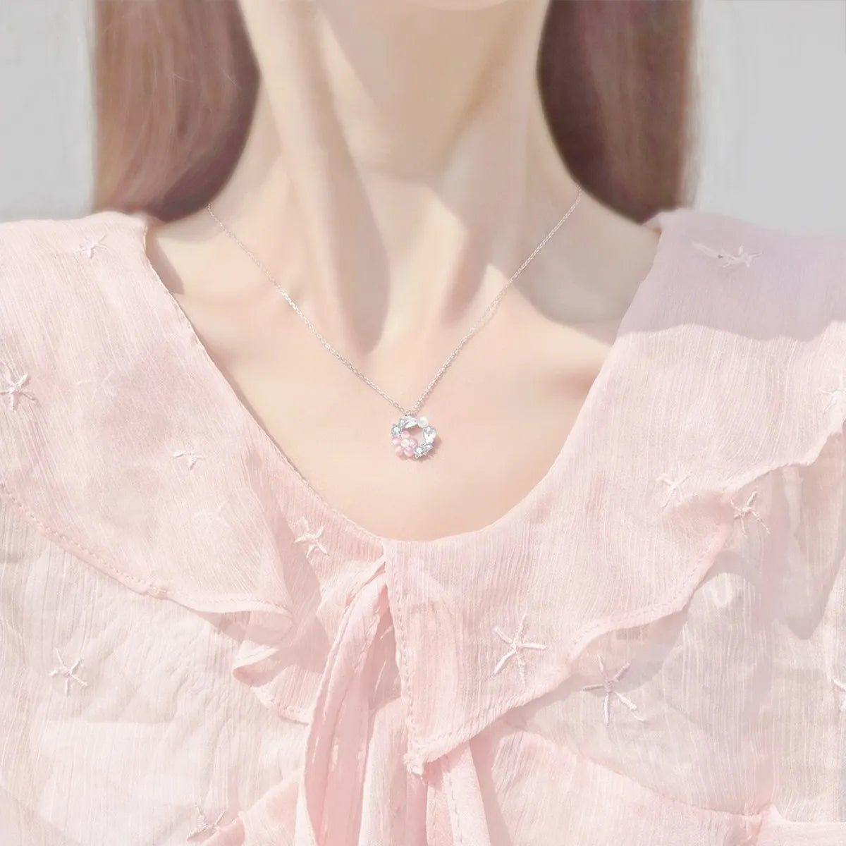 Garland S925 Sterling Silver Jewelry Set Necklace Bracelet Earrings