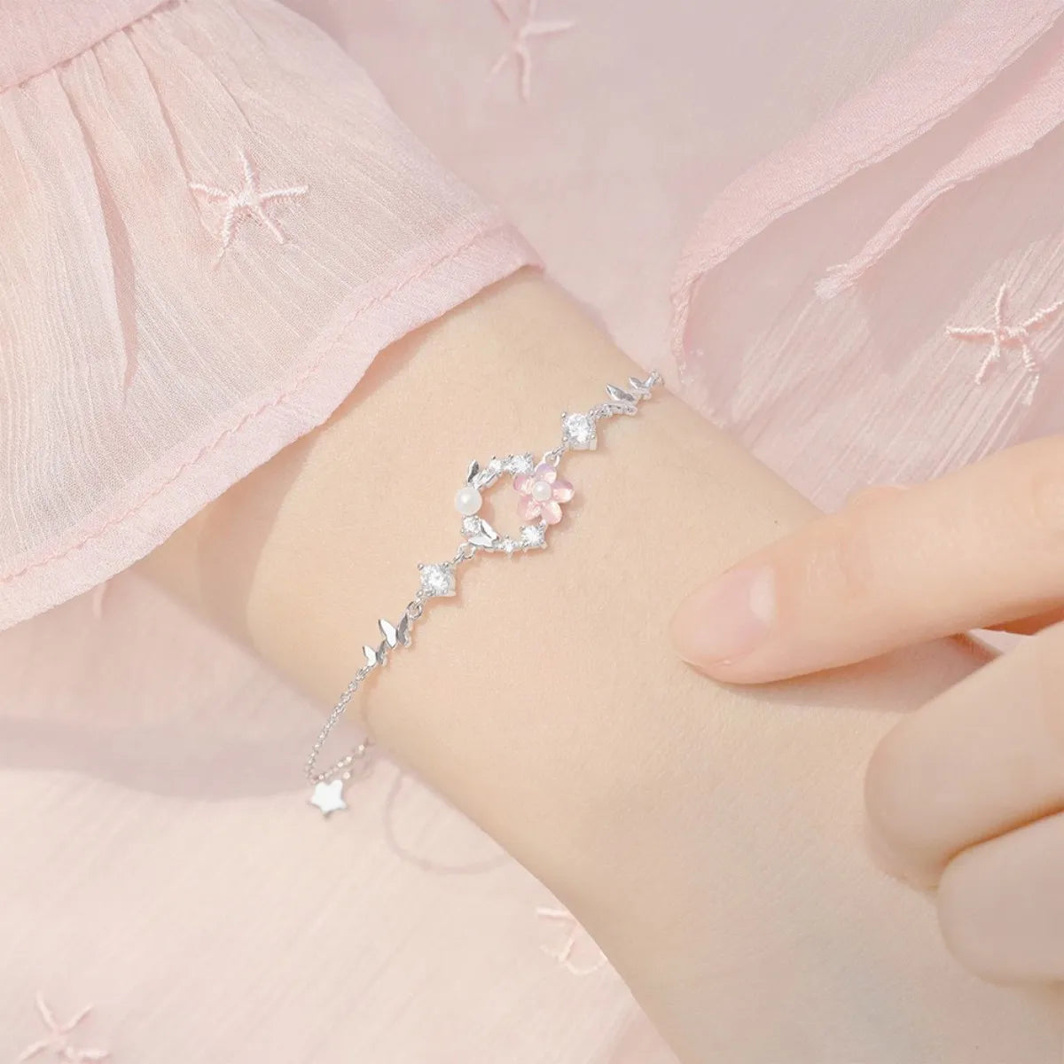 Garland S925 Sterling Silver Jewelry Set Necklace Bracelet Earrings