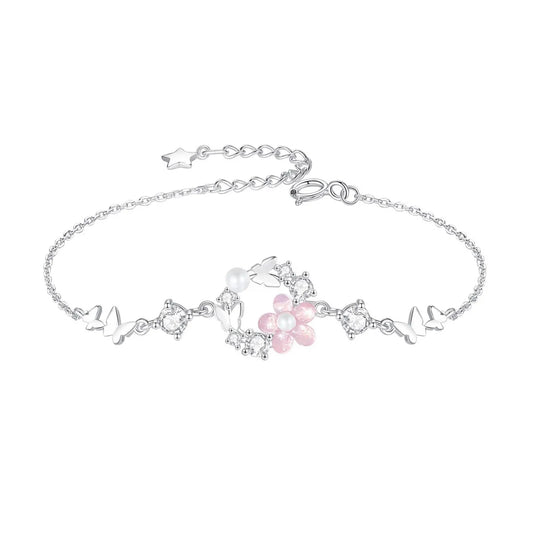 Garland S925 Sterling Silver Jewelry Set Necklace Bracelet Earrings