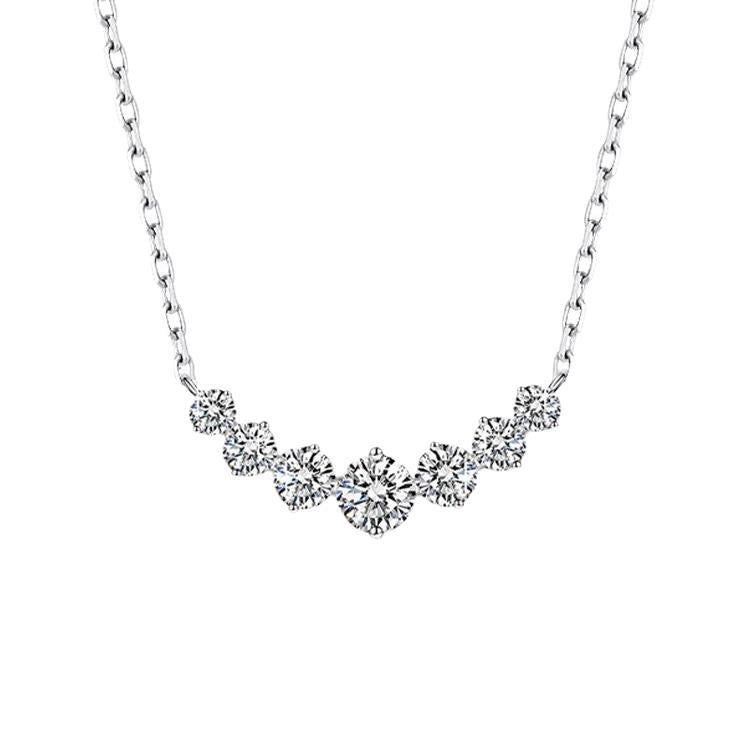 S925 Sterling Silver 1 Carat Moissanite Smile Pendant Necklace