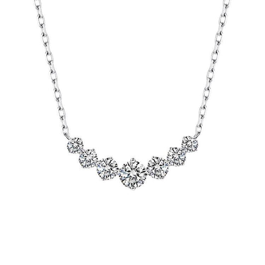 S925 Sterling Silver 1 Carat Moissanite Smile Pendant Necklace