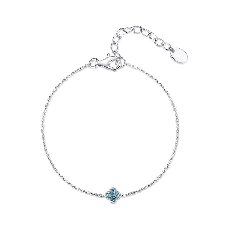 S925 Sterling Silver Lucky Clover Necklace and Bracelet Jewelry Set