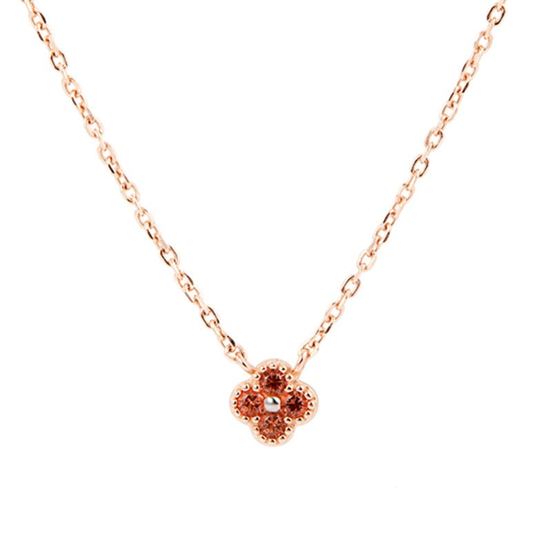 S925 Sterling Silver Lucky Clover Necklace and Bracelet Jewelry Set