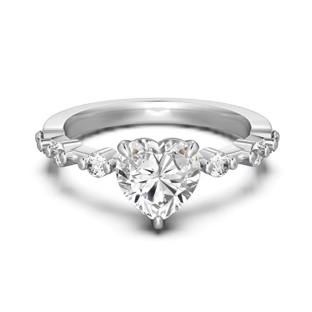 925 Sterling Silver Pink Heart Solitaire Ring – Sweet Aurora