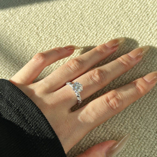 925 Sterling Silver 2CT Moissanite Braided Ring – Celestial Weave