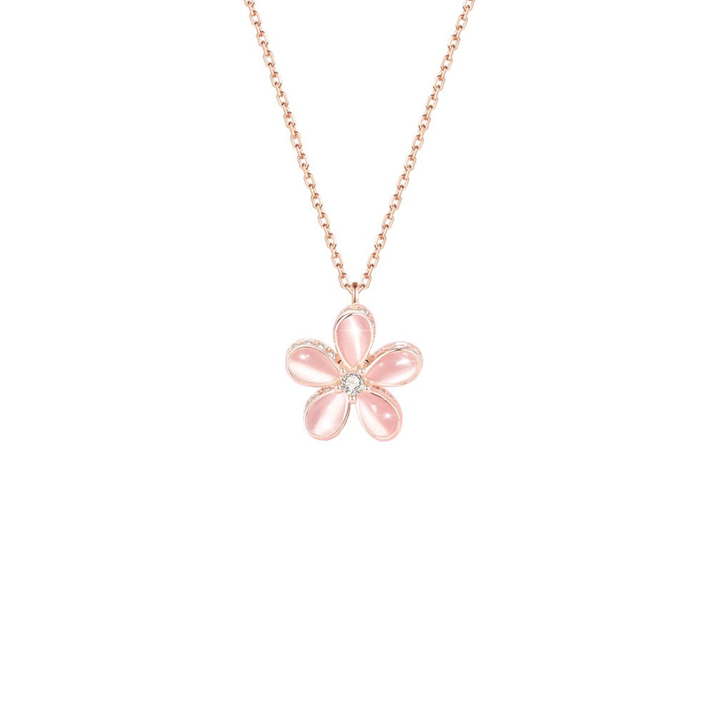 925 Sterling Silver Rotating Flower Necklace – Luna Bloom Spin