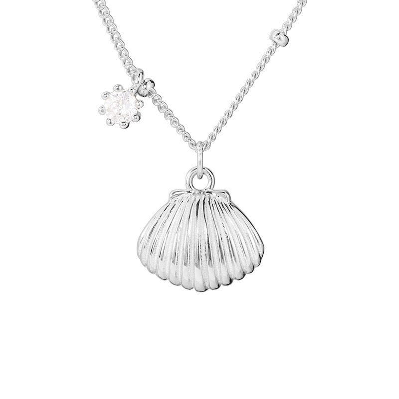 925 Sterling Silver Shell Pendant Necklace