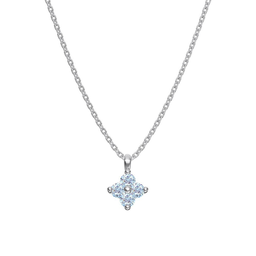 925 Sterling Silver Birthstone Clover Four Leaf Pendant Necklace Platinum Vermeil 12 Colors