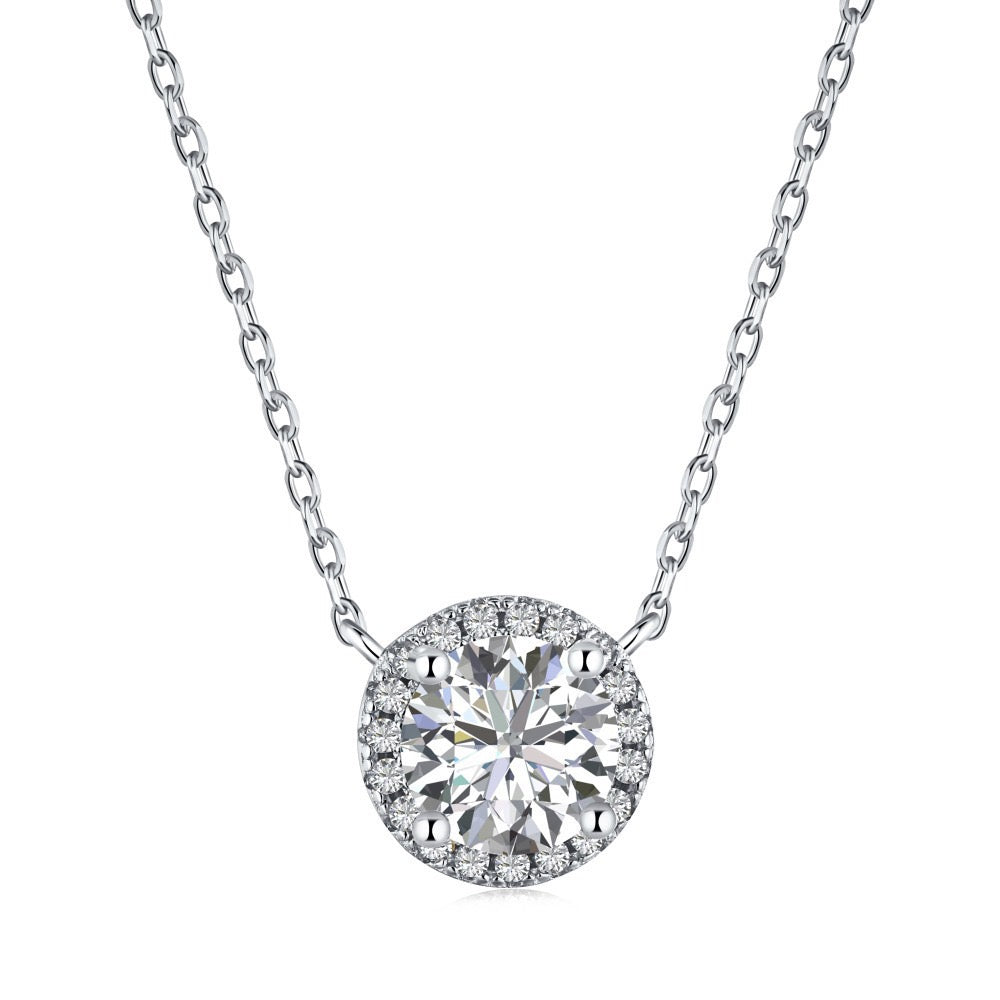 S925 Sterling Silver Heart Cross Geometric Pendant Necklace Collection