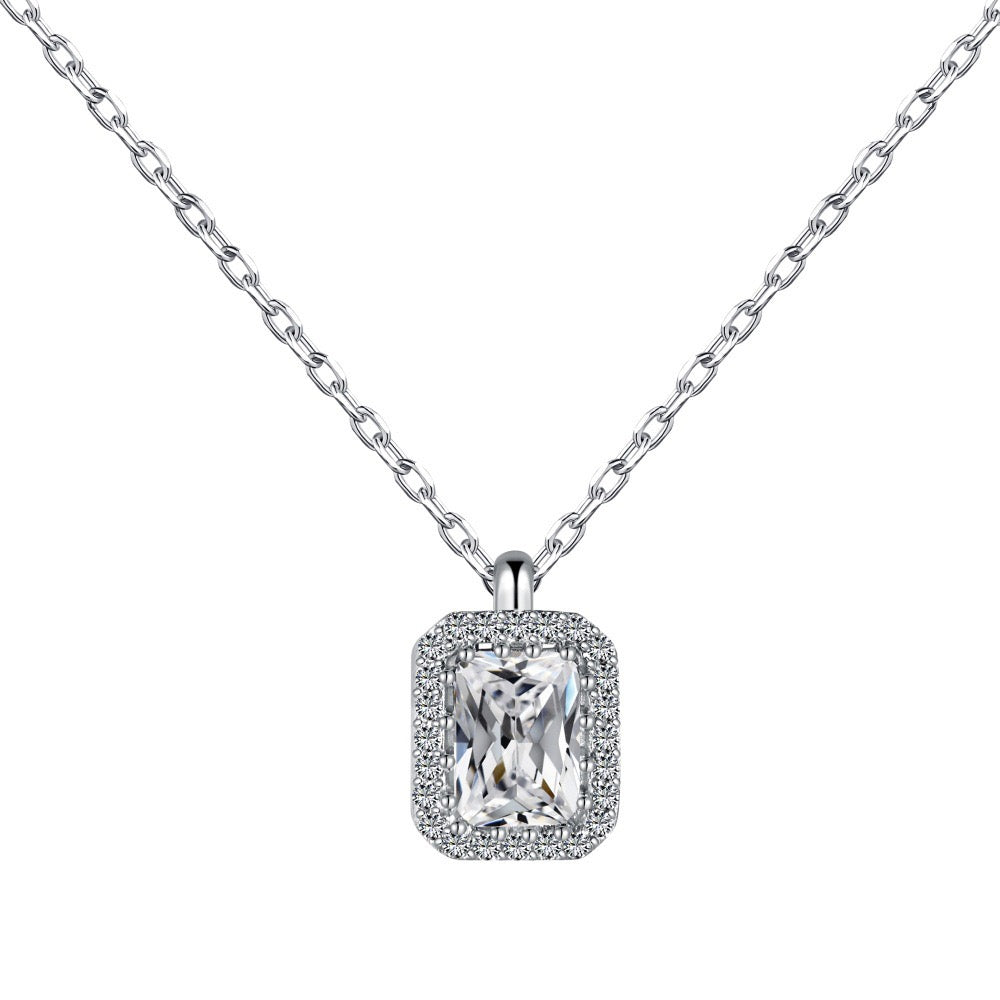 S925 Sterling Silver Heart Cross Geometric Pendant Necklace Collection