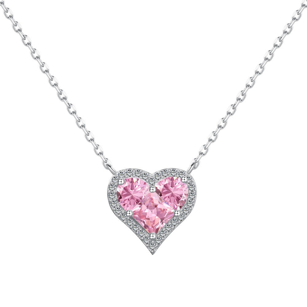 S925 Sterling Silver Heart Cross Geometric Pendant Necklace Collection