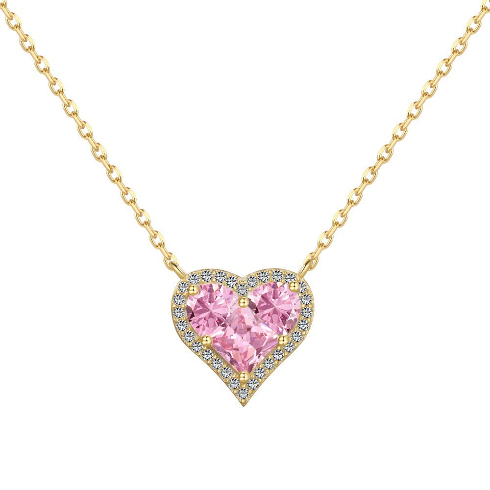 S925 Sterling Silver Heart Cross Geometric Pendant Necklace Collection