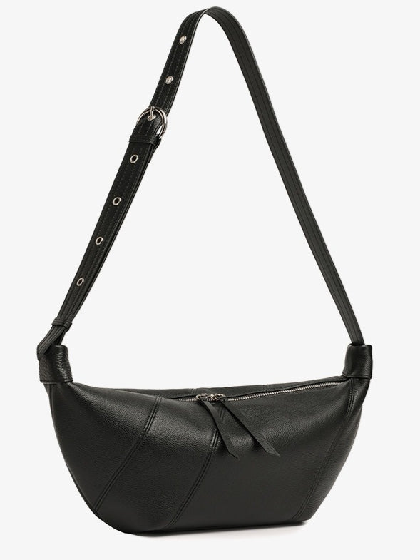 Women's TC Cowhide Soft Dumpling Bag with Adjustable Strap